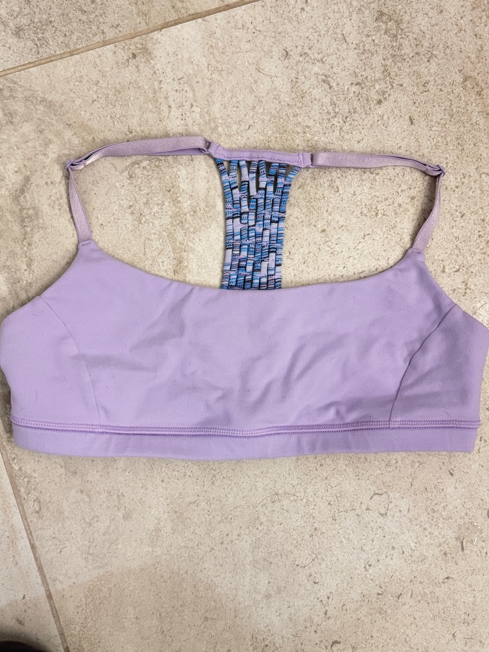 lululemon athletica Lilac Swim Top with Patterned Back Strap